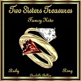 TST - FANCY KITE RUBY DIAMOND WRAP AROUND RING SILVER