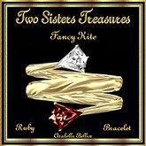 TST - FANCY KITE RUBY DIAMOND WRAP AROUND BRACELET SILVER