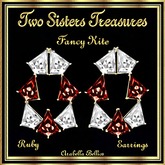 TST - FANCY KITE RUBY DIAMOND WRAP AROUND EARRINGS SILVER