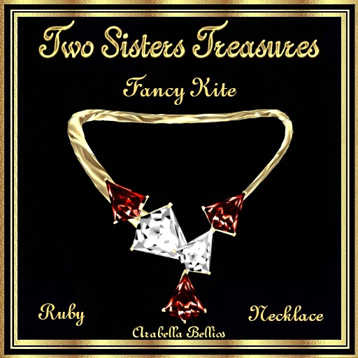 TST - FANCY KITE RUBY DIAMOND WRAP AROUND NECKLACE SILVER