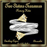 TST - FANCY KITE SMOKEY TOPAZ WRAP AROUND BRACELET SILVER