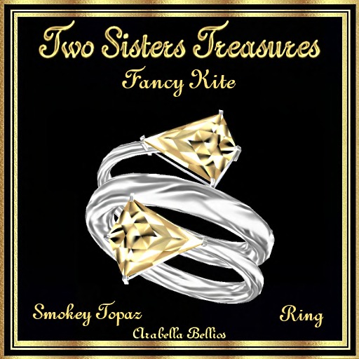 TST - FANCY KITE SMOKEY TOPAZ WRAP AROUND RING SILVER