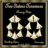 TST - FANCY KITE SMOKEY TOPAZ WRAP AROUND EARRINGS SILVER