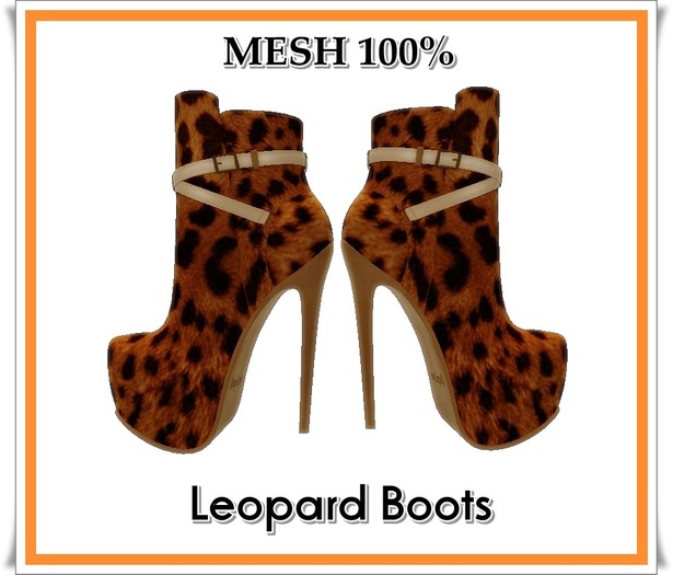 DeepLove :: MESH Boots :: Leopard Design :: Gold