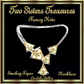 TST - FANCY KITE SMOKEY TOPAZ WRAP AROUND NECKLACE SILVER