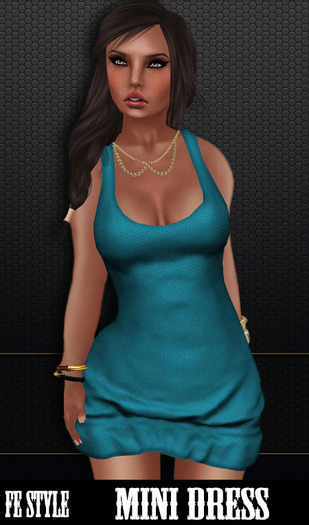 ::Fe Style:: - Sky Blue - Mini Dress /  Tank Top