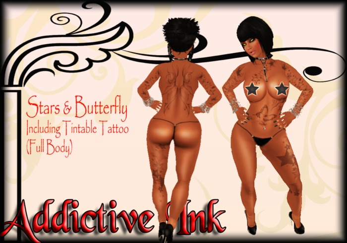 [Addictive Ink] STARS AND BUTTERFLY TAT