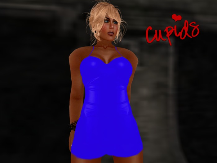 Blue Latex Hot Pants