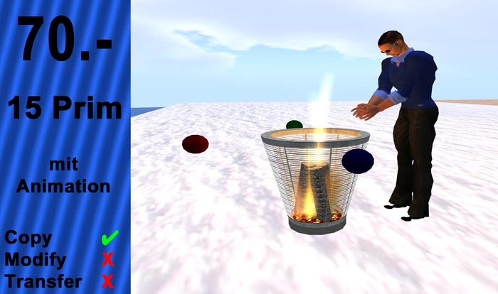 Mülltonne mit Feuer und Animation