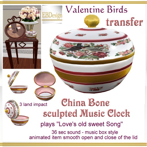 EBDesign - Valentine Birds - transfer music box