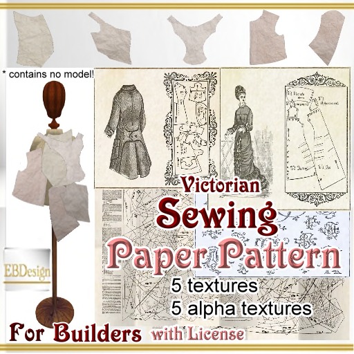 EBDesign - Victorian Sewing Paper Pattern 10 Textures