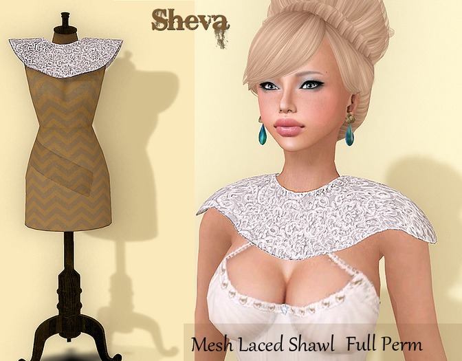 ***Sheva***Mesh Laced Shawl Template Full Perm
