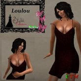 Loulou Nuisette Velour NoirRouge