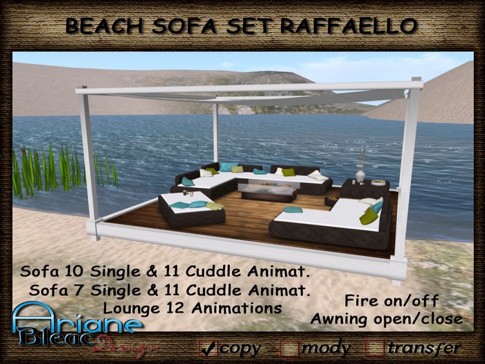 Sofa Set Raffaello ocean Awning open/close beach Terrace