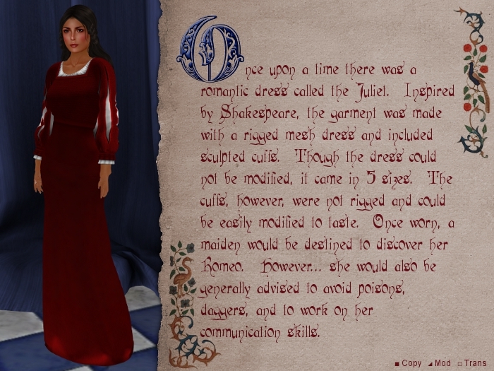 Fables' Juliet Renaissance Dress in Red Wool