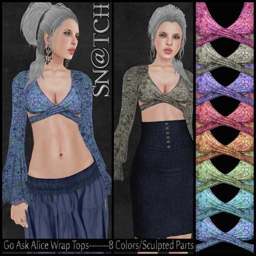 :::Sn@tch Go Ask Alice Wrap Top:::