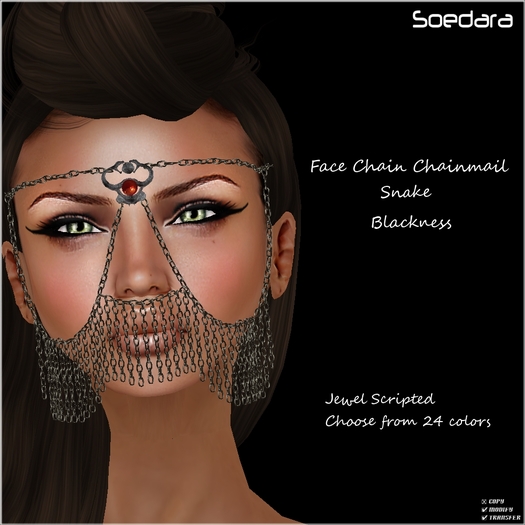~Soedara~ Blackness Face Chain Chainmail Snake
