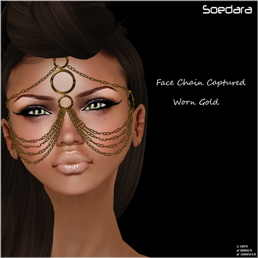 ~Soedara~ Worn Gold Face Chain Captured