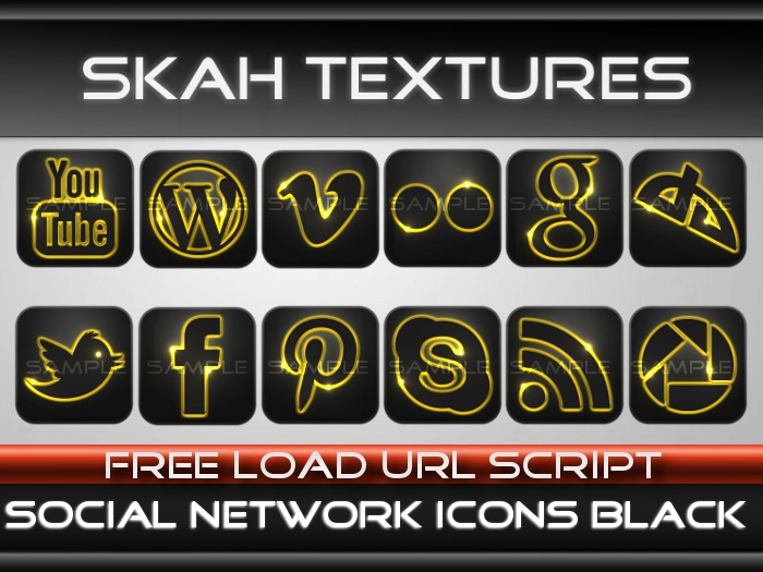 [SKAH TEXTURE] - Social Network Icons Black