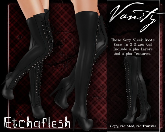 DEMO [Etchaflesh] Back In Black Vanity Boots