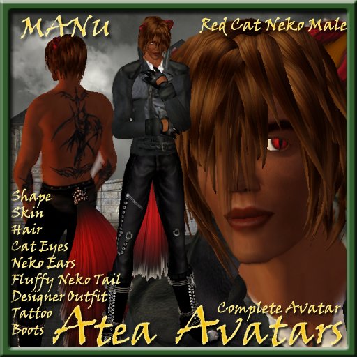 Manu Red Cat Neko Male Avatar