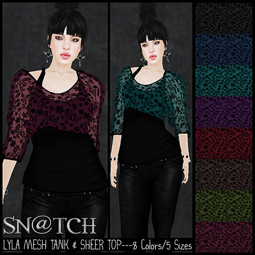 :::Sn@tch Mesh Lyla Tank & Top-All Colors (Small):::