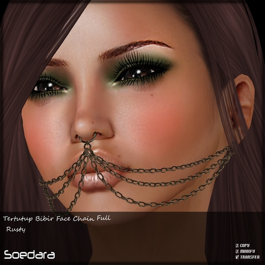 ~Soedara~ Tertutup Bibir Piercing FaceChain Rusty Full
