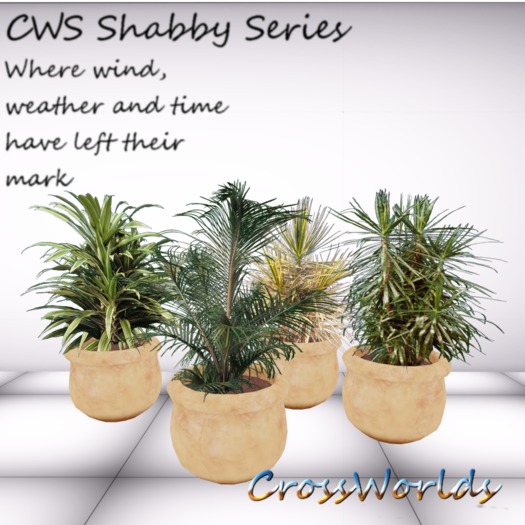 CWS Four Weathered Clay Planters