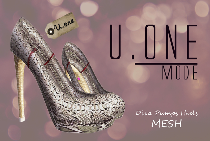U.one Diva Pump Heels Snake