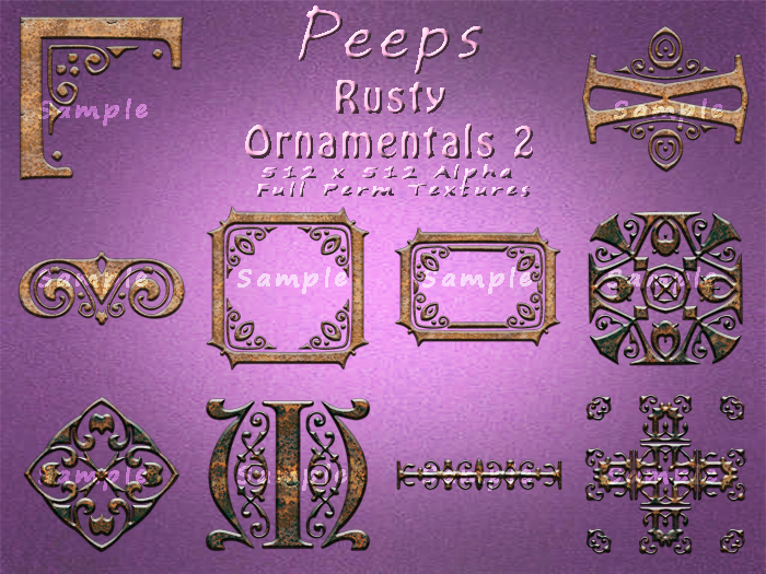 Second Life Marketplace - Peeps Textures Rusty Ornamentals 2