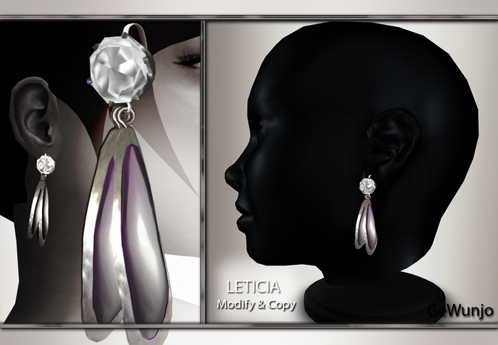 GeWunjo : LETICIA purple earrings