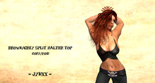 ~Jynxx~ Split Halter Top [Brown-Grey]Translucent]