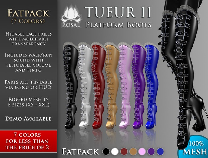 [ROSAL] TUEUR2 Thigh Platform Boots (Mesh) *DEMO*