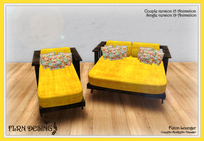 Futon Lounger Yellow