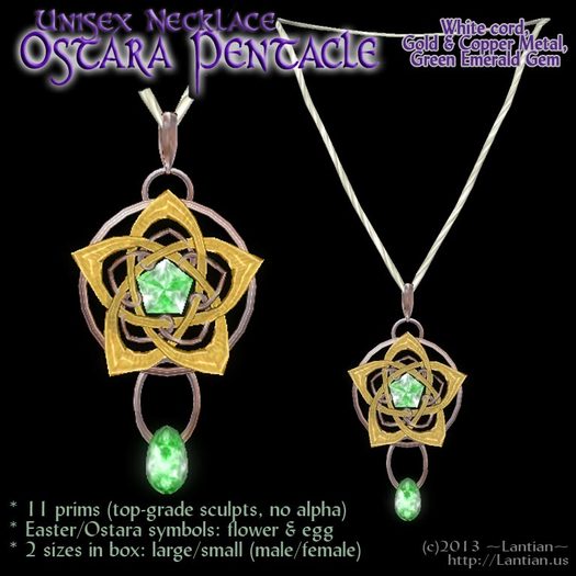 Second Life Marketplace - ~LanTN~Necklace: Ostara Pentacle, Copper ...