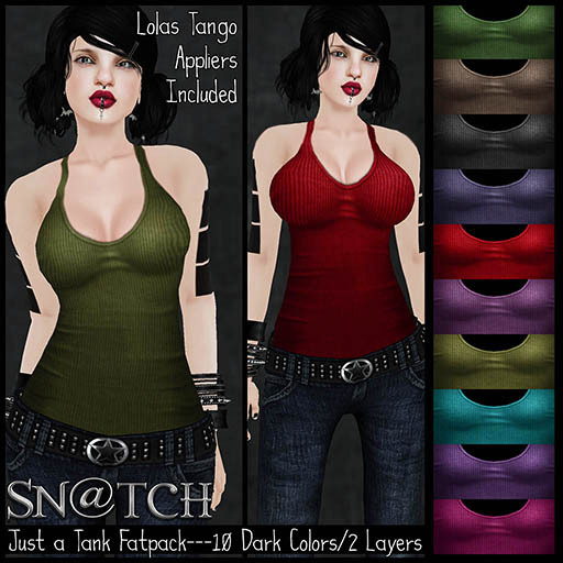 :::Sn@tch Just a Ribbed Tank (Dark):::