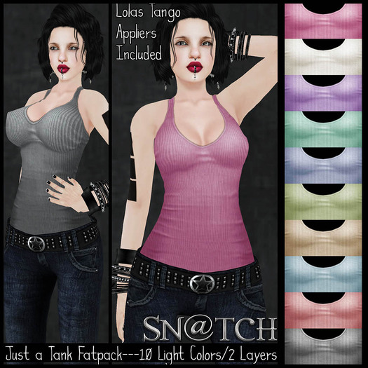 :::Sn@tch Just a Ribbed Tank (Light):::