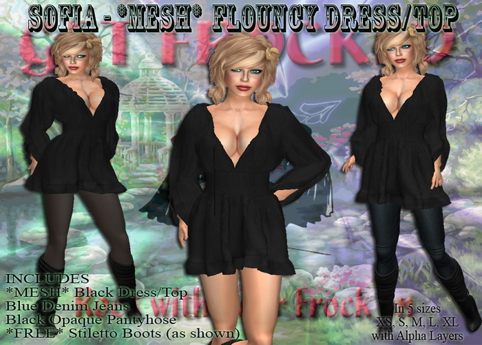 SOFIA - Mesh Tunic Dress/Top - BLACK 