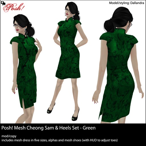 :: DR Posh! :: Cheongsam & Heels Green