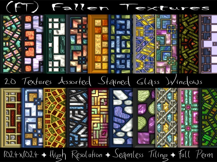 Second Life Marketplace - (FT) Fallen Textures FULL PERM Stained Glass ...