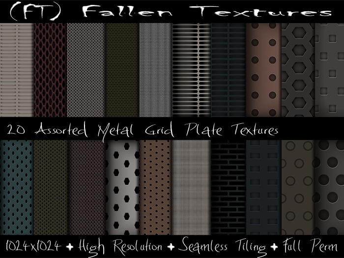 (FT) Fallen FULL PERM Textures Metal Grid Plates 20 Textures