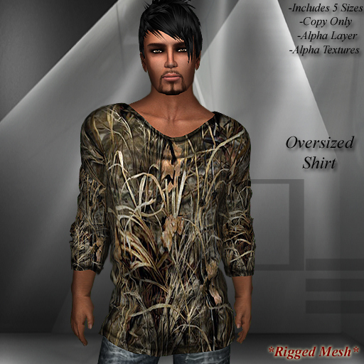DE Designs - Mens Oversized Mesh Shirts - Field Camo
