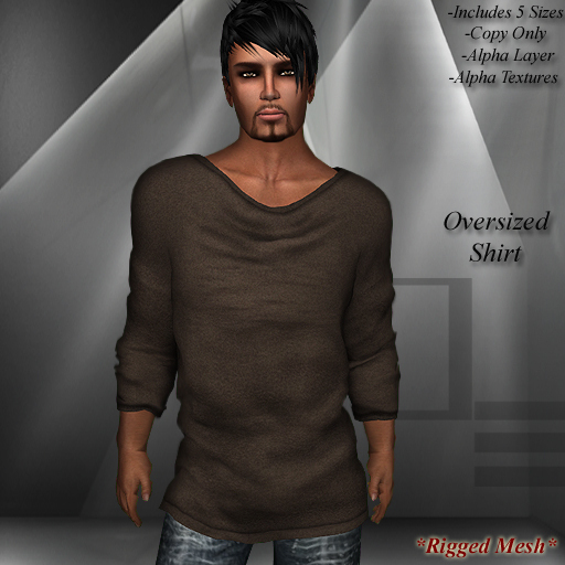 DE Designs - Mens Oversized Mesh Shirts - Brown
