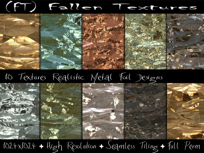 (FT) Fallen Textures FULL PERM Metal Foil 10 Textures