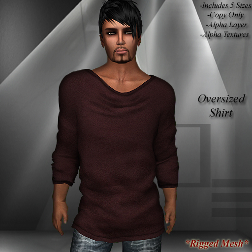 DE Designs - Mens Oversized Mesh Shirts - Burgandy