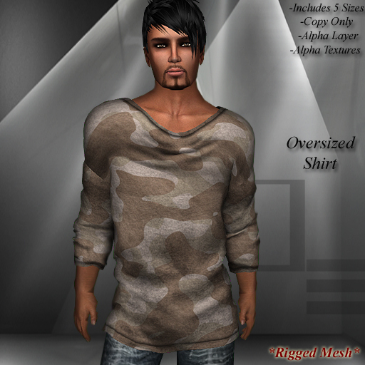 DE Designs - Mens Oversized Mesh Shirts - Desert Camo
