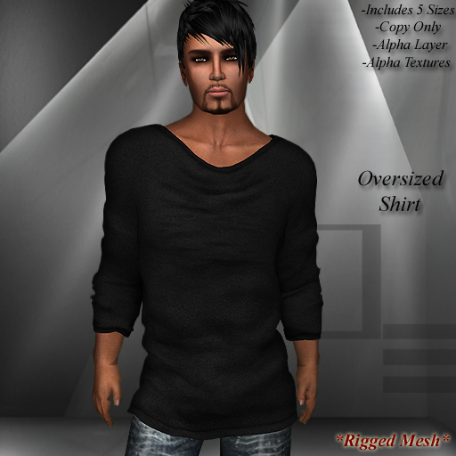 DE Designs - Mens Oversized Mesh Shirts - Black
