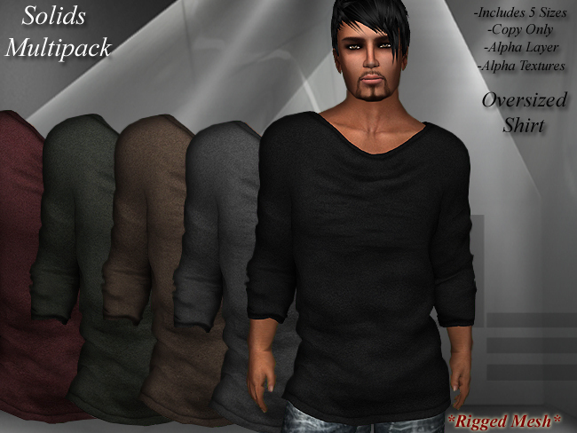 DE Designs - Mens Oversized Mesh Shirts - Solids Multipack