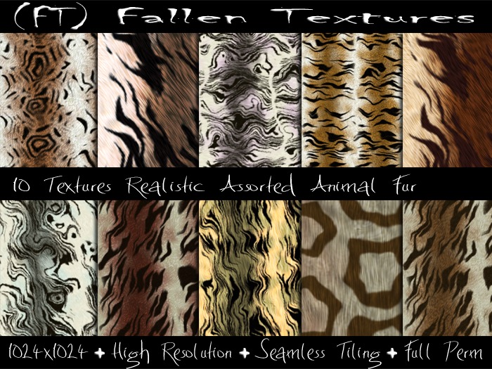 (FT) Fallen FULL PERM Textures Animal Fur 10 Textures
