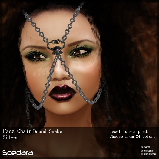~Soedara~ Silver Face Chain Bound Snake